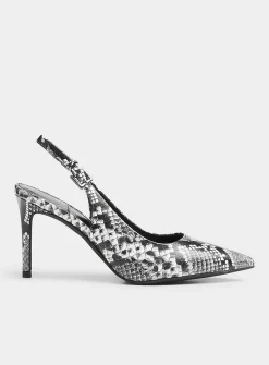Kienna snakeskin leather slingback pumps