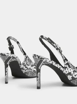 Kienna snakeskin leather slingback pumps