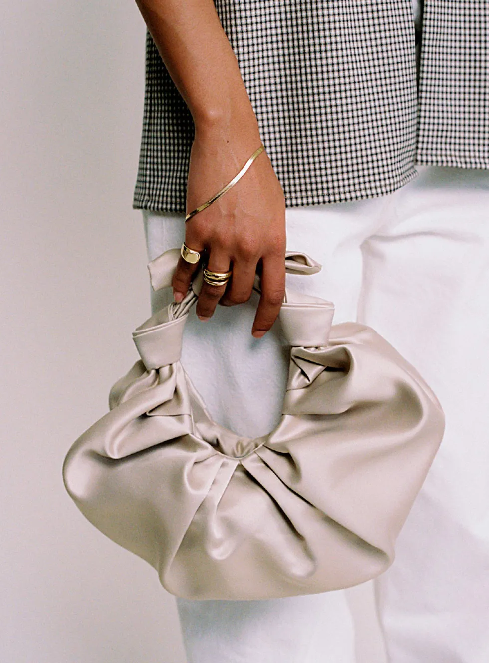 Kiku satiny croissant bag