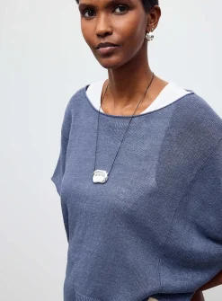 Kimmy pure linen cap-sleeve sweater