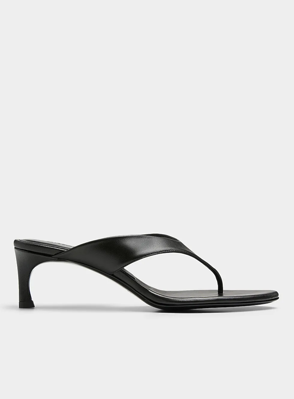 Kitten heel leather mule sandals