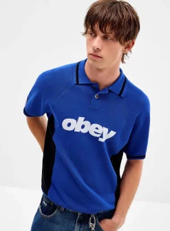 Knitted sport raglan-sleeve polo