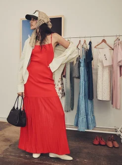 Knotted strap maxi dress