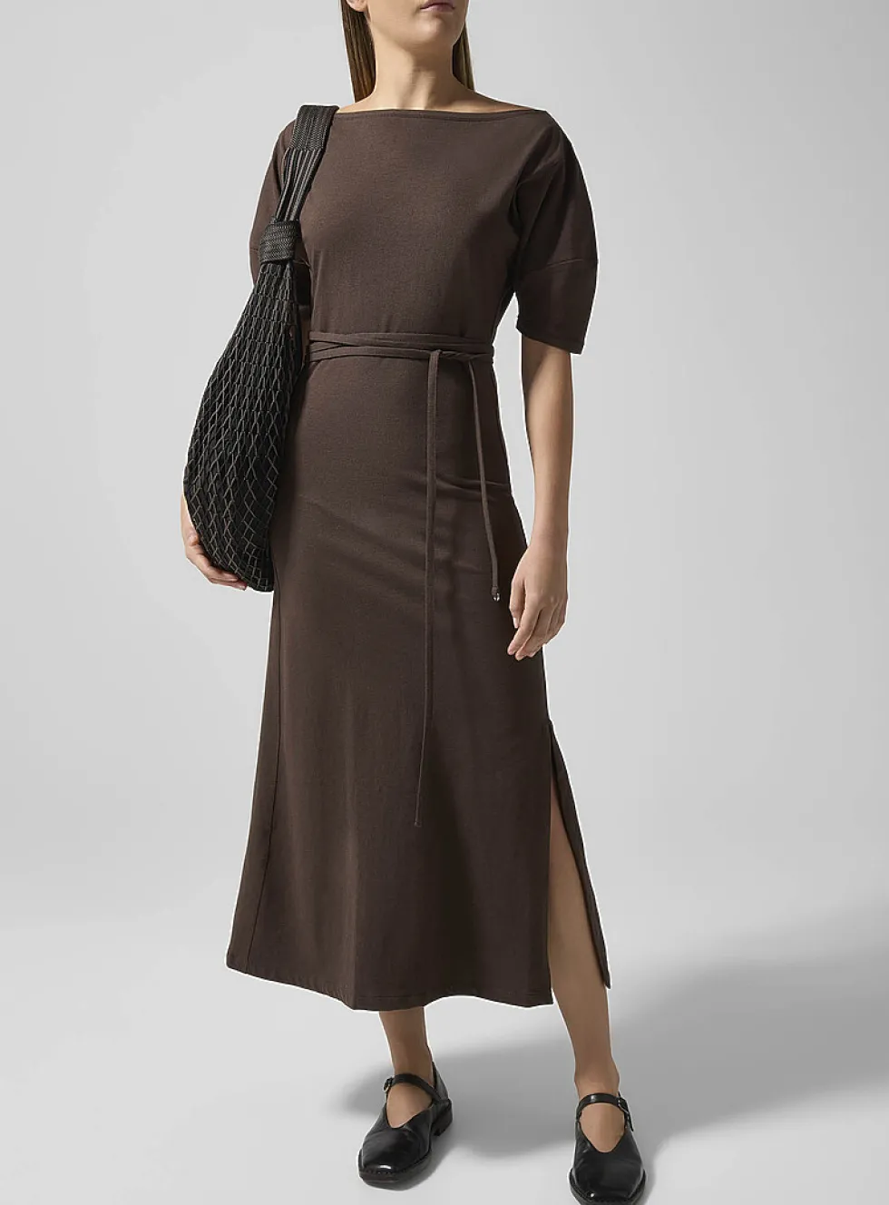 Knotted waist T-shirt dress