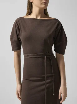 Knotted waist T-shirt dress