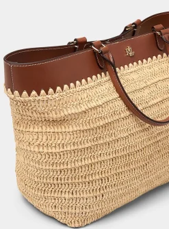 Kyla soft braided straw tote bag
