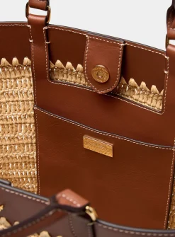 Kyla soft braided straw tote bag