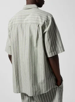 Labilio vertical stripes short-sleeve shirt