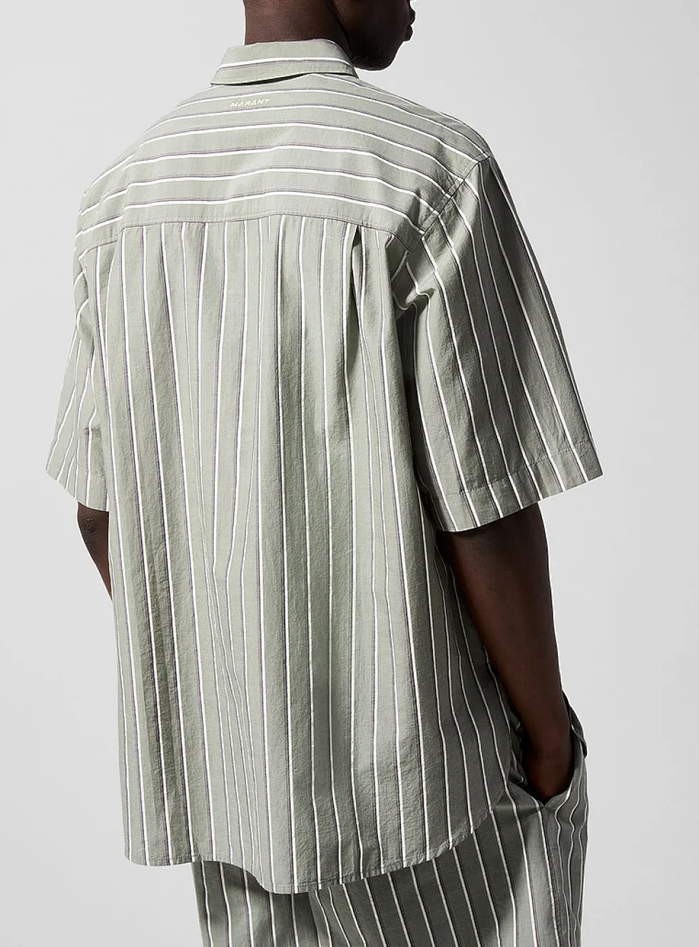 Labilio vertical stripes short-sleeve shirt