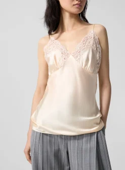 Lace and pure silk cami