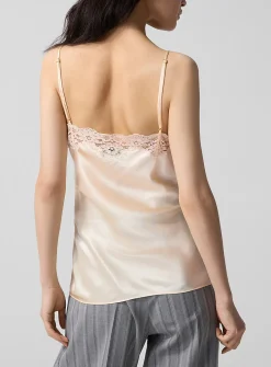 Lace and pure silk cami