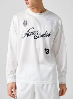 Lace cursive logo soccer jersey