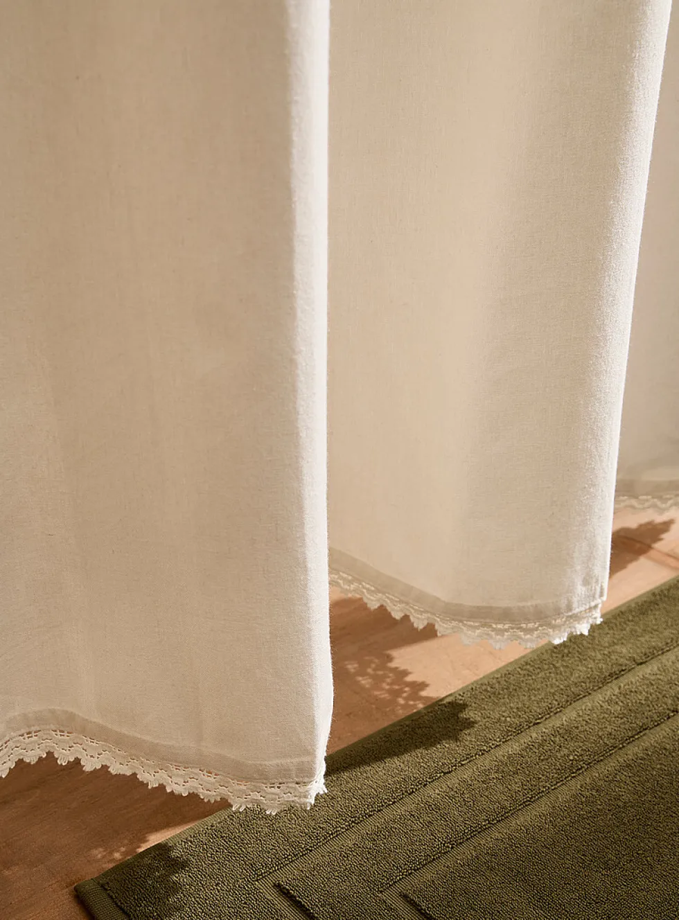 Lace frame shower curtain