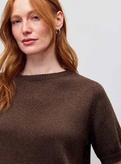 Lace insert boxy-fit sweater