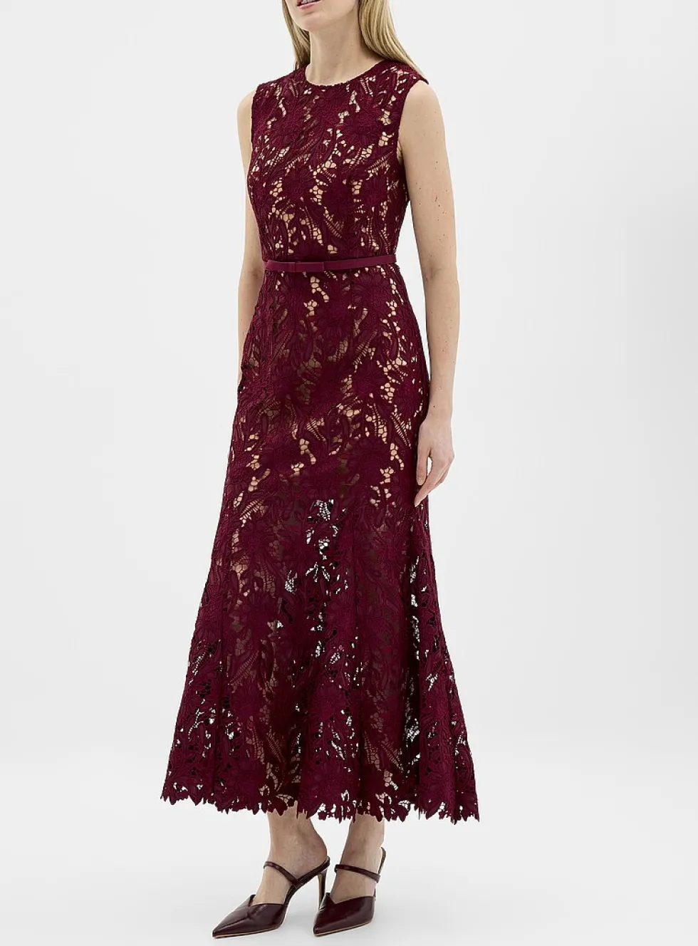 Lace mock-neck dress