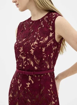 Lace mock-neck dress