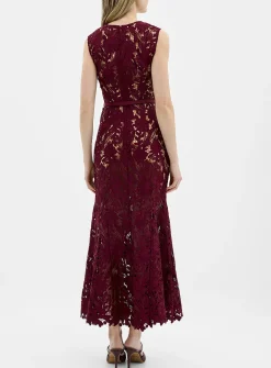 Lace mock-neck dress