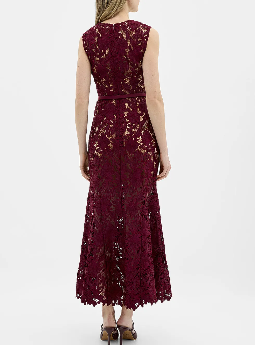 Lace mock-neck dress