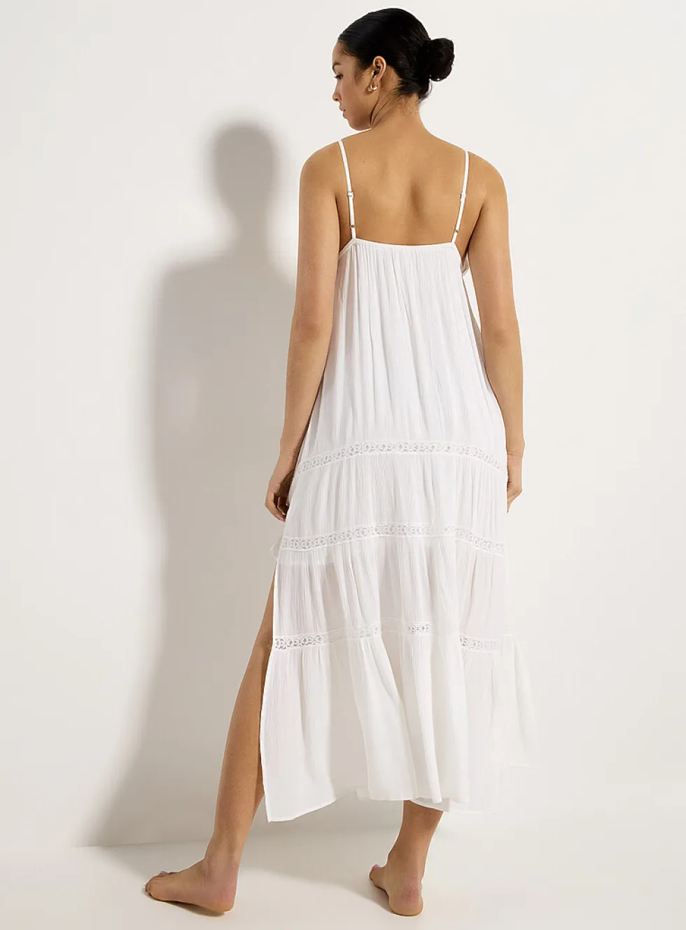 Lace ribbon asymmetrical dress
