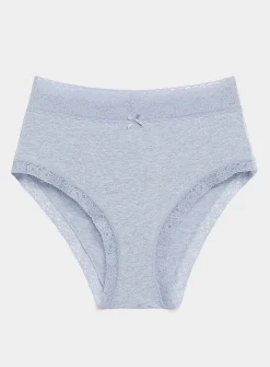 Lace trim high-waist bikini panty