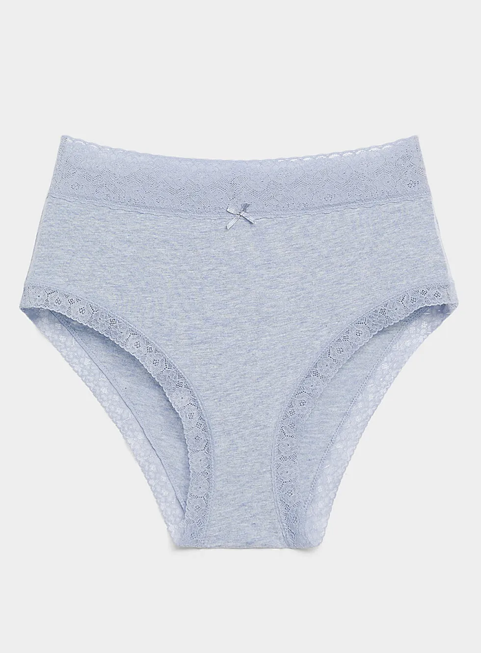 Lace trim high-waist bikini panty