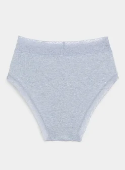 Lace trim high-waist bikini panty