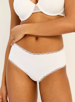 Lace trim microfibre classic hipster
