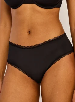 Lace trim microfibre classic hipster