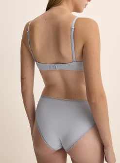 Lace trim microfibre classic hipster