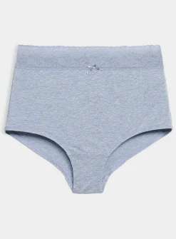 Lace trim stretch high-waist boyshort