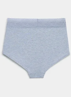 Lace trim stretch high-waist boyshort