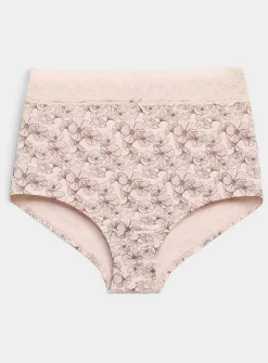 Lace trim stretch high-waist boyshort