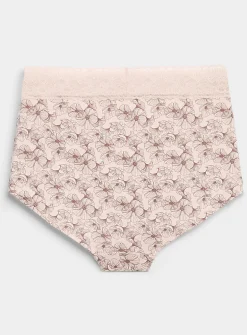 Lace trim stretch high-waist boyshort