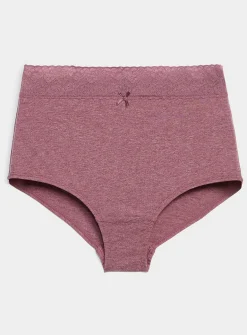 Lace trim stretch high-waist boyshort