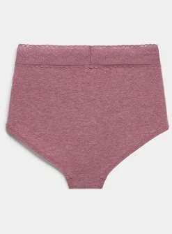 Lace trim stretch high-waist boyshort