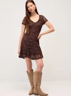 Lace V-neck minidress