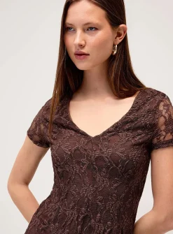 Lace V-neck minidress