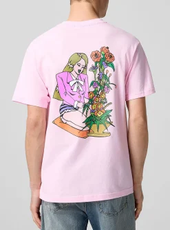Lady and bouquet printed T-shirt