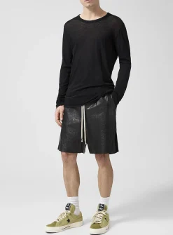 Lambskin leather long short