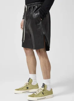 Lambskin leather long short