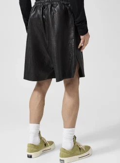 Lambskin leather long short