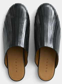Lambskin strips mules