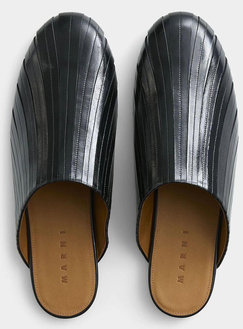 Lambskin strips mules
