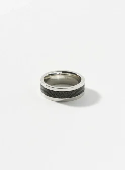 Large black stone textured ring