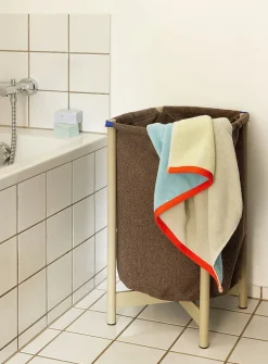 Large colour block contrasting trim towels