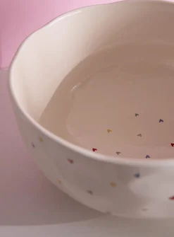 Large colourful heart embossed bowl
