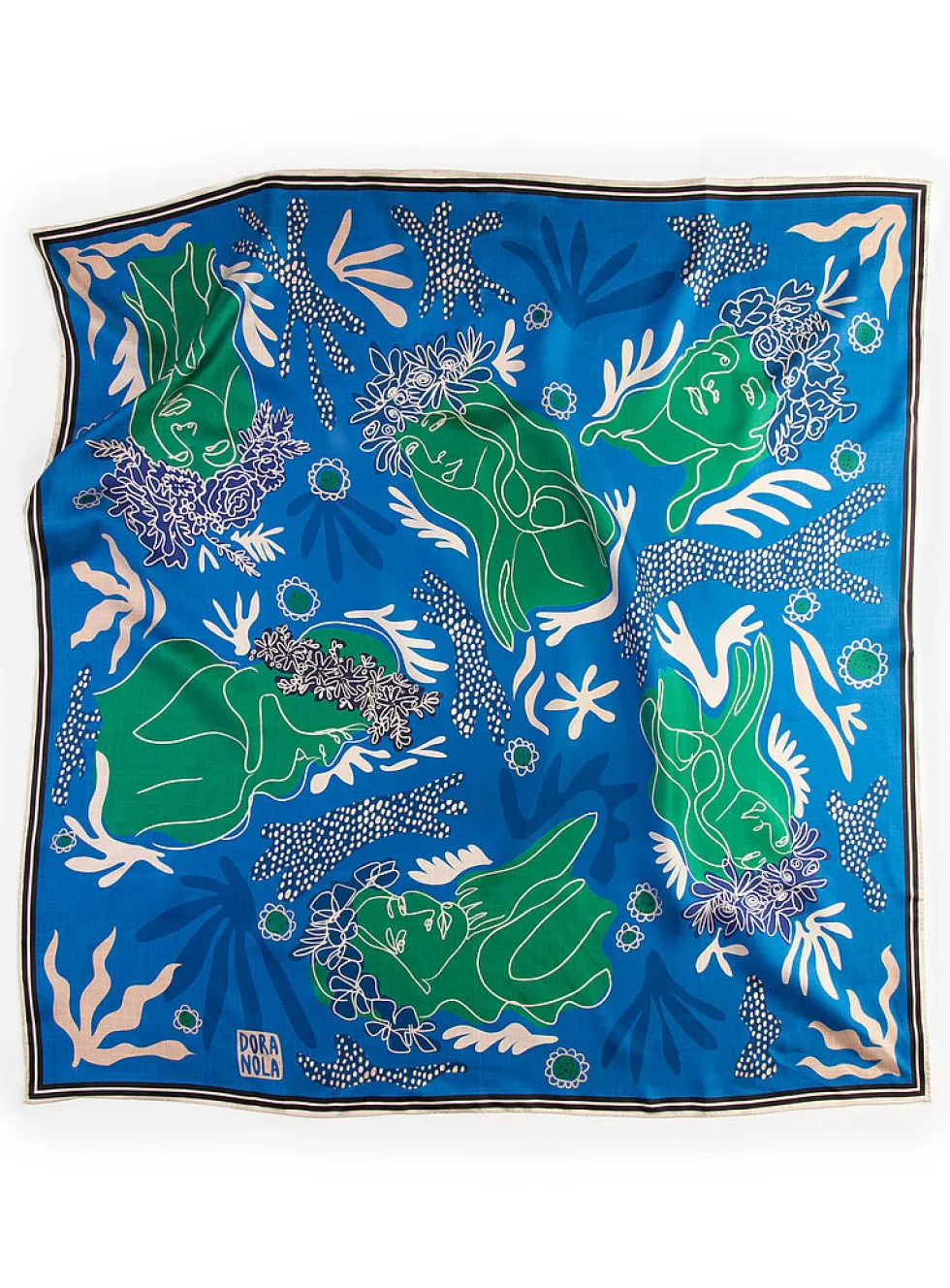 Large colourful pure silk scarf