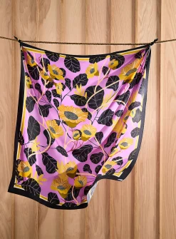Large colourful pure silk scarf