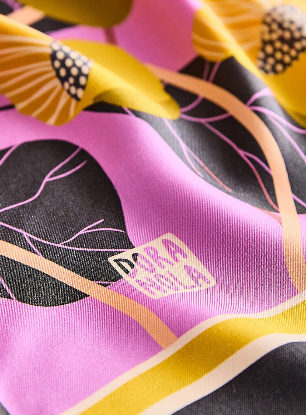 Large colourful pure silk scarf