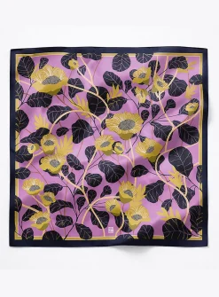 Large colourful pure silk scarf